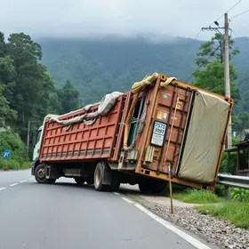 veículo de carga tomba