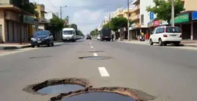 buracos na Rua Rio Preto