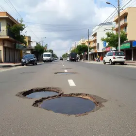 buracos na Rua Rio Preto
