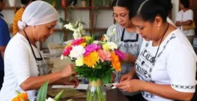 oficina de arte floral