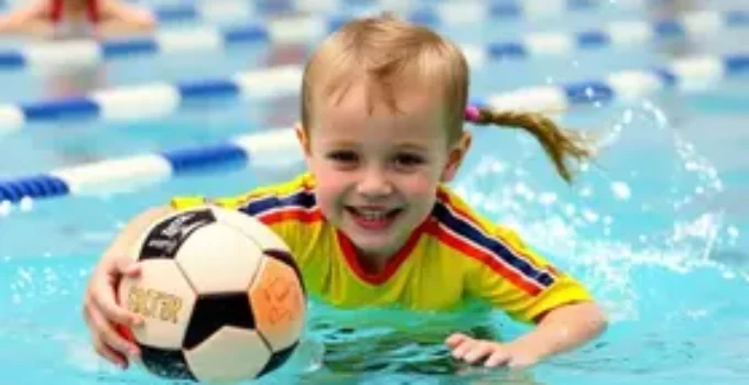 aulas de natação e futebol infantil